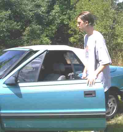 Elder son with new car